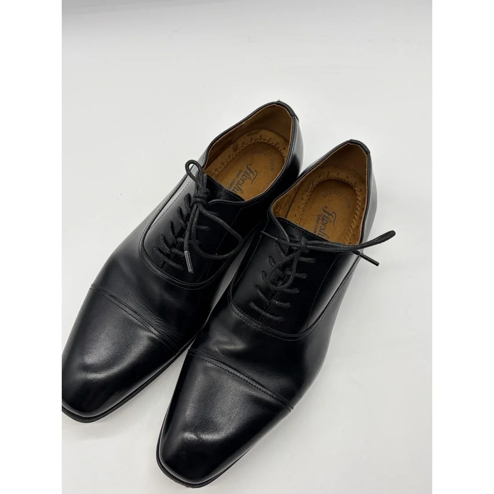 Florsheim Leather Dress Shoes Men's 13- 3E Black Cap Toe Oxford Memory Foam